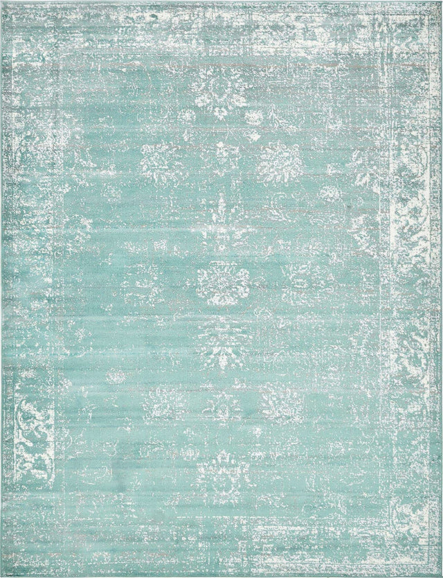 Turquoise 9' x 12' Sofia Rectangle Area Rug Durable Easy Clean Stain Resistant Unique Carpet for Affordable Interior Home Design for Sale at Rug Engine