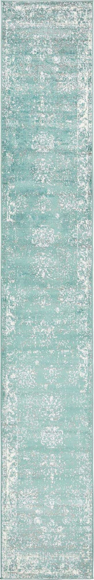 Turquoise 2' x 13' 1 Sofia Runner Area Rug Durable Easy Clean Stain Resistant Unique Carpet for Affordable Interior Home Design for Sale at Rug Engine