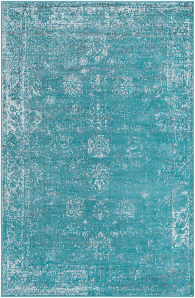 Turquoise 5' 3 x 8' Sofia Rectangle Area Rug Durable Easy Clean Stain Resistant Unique Carpet for Affordable Interior Home Design for Sale at Rug Engine
