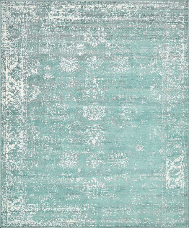 Turquoise 7' 10 x 10' Sofia Rectangle Area Rug Durable Easy Clean Stain Resistant Unique Carpet for Affordable Interior Home Design for Sale at Rug Engine