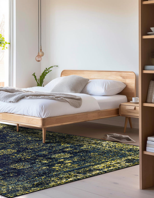 Navy Blue 9' x 12' Sofia Rectangle Area Rug Durable Easy Clean Stain Resistant Unique Carpet for Affordable Interior Home Design for Sale at Rug Engine