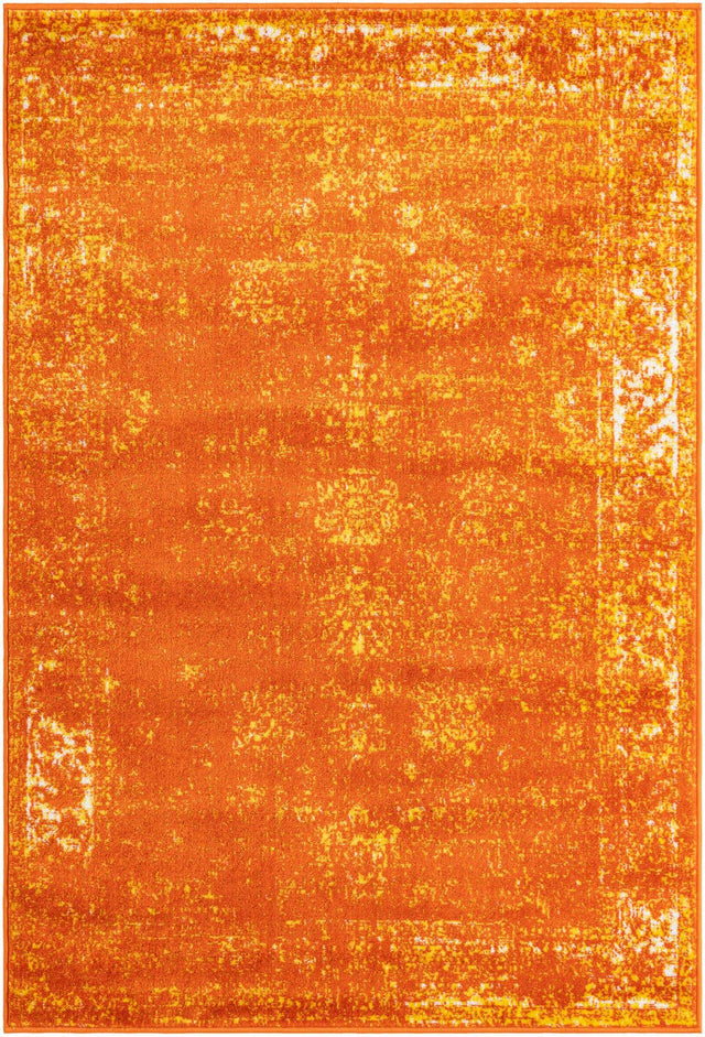 Orange 4' 1 x 6' 1 Sofia Rectangle Area Rug Durable Easy Clean Stain Resistant Unique Carpet for Affordable Interior Home Design for Sale at Rug Engine