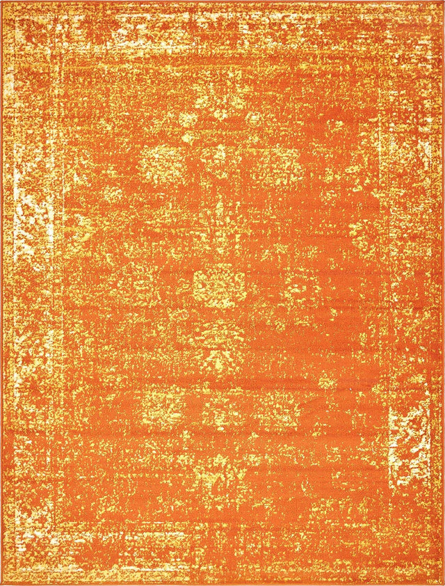 Orange 9' x 12' Sofia Rectangle Area Rug Durable Easy Clean Stain Resistant Unique Carpet for Affordable Interior Home Design for Sale at Rug Engine