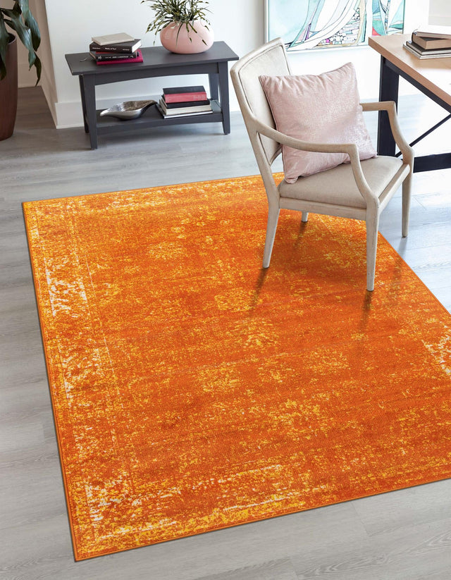 Orange 3' 1 x 5' 3 Sofia Rectangle Area Rug Durable Easy Clean Stain Resistant Unique Carpet for Affordable Interior Home Design for Sale at Rug Engine
