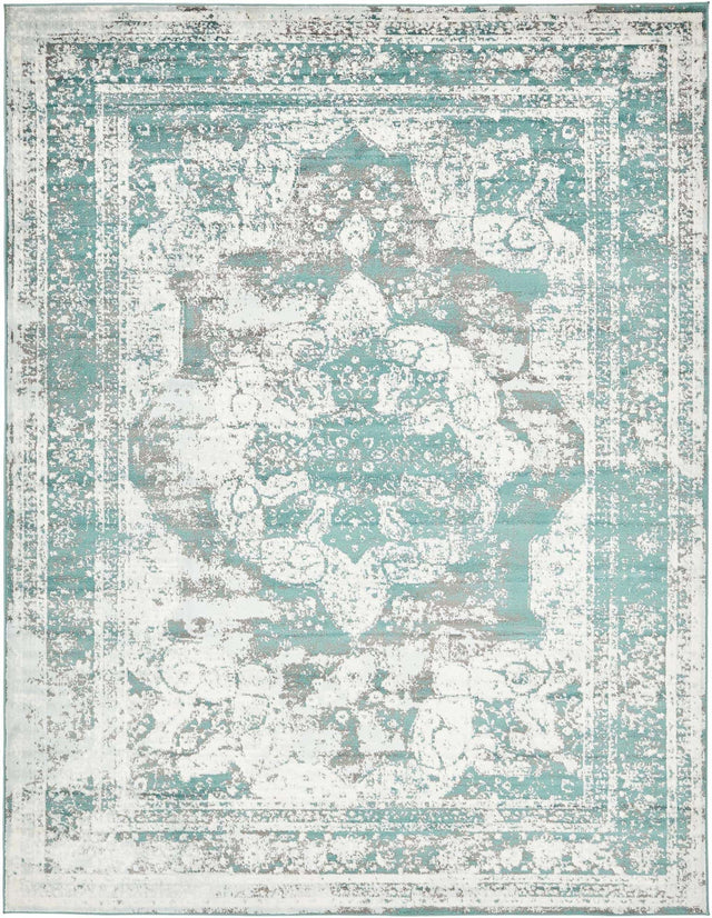 Turquoise 9' x 12' Sofia Rectangle Area Rug Durable Easy Clean Stain Resistant Unique Carpet for Affordable Interior Home Design for Sale at Rug Engine