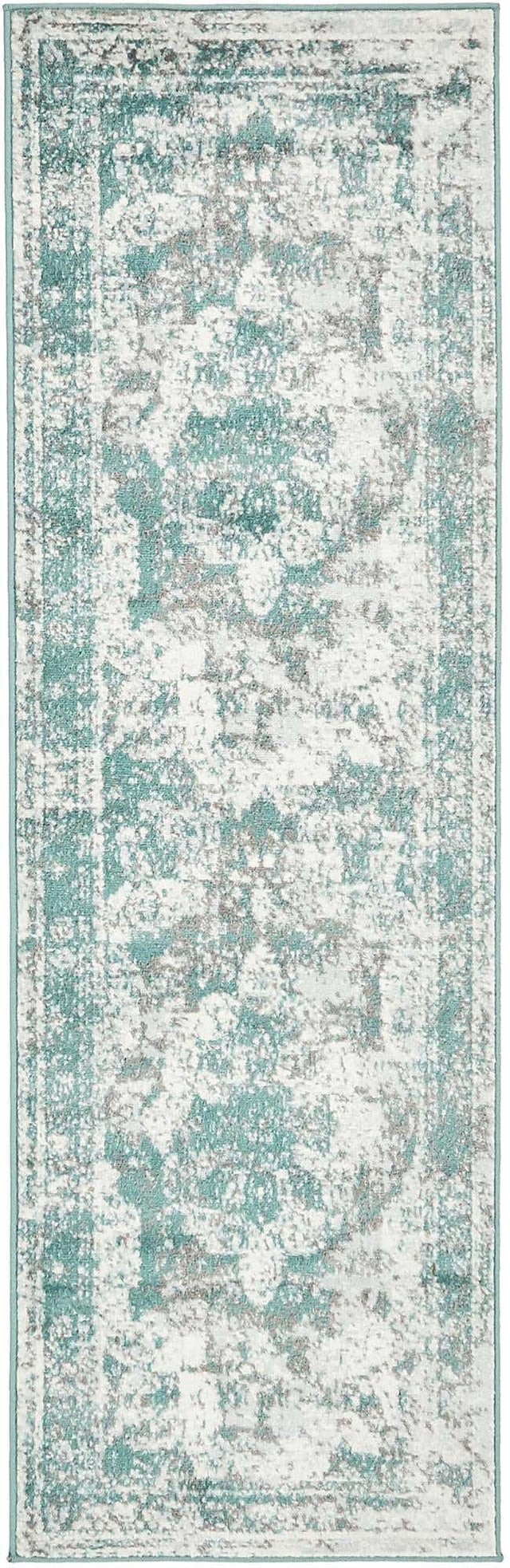 Turquoise 2' x 6' 7 Sofia Runner Area Rug Durable Easy Clean Stain Resistant Unique Carpet for Affordable Interior Home Design for Sale at Rug Engine