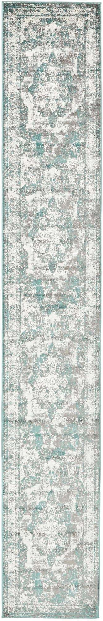 Turquoise 2' x 13' 1 Sofia Runner Area Rug Durable Easy Clean Stain Resistant Unique Carpet for Affordable Interior Home Design for Sale at Rug Engine
