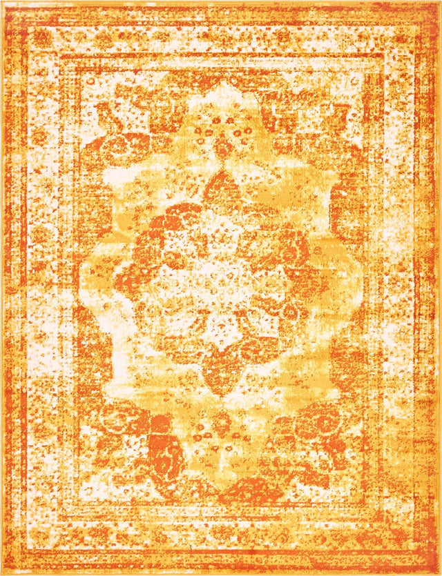 Orange 9' x 12' Sofia Rectangle Area Rug Durable Easy Clean Stain Resistant Unique Carpet for Affordable Interior Home Design for Sale at Rug Engine