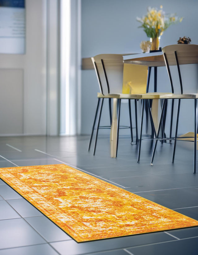 Orange 2' x 6' 7 Sofia Runner Area Rug Durable Easy Clean Stain Resistant Unique Carpet for Affordable Interior Home Design for Sale at Rug Engine