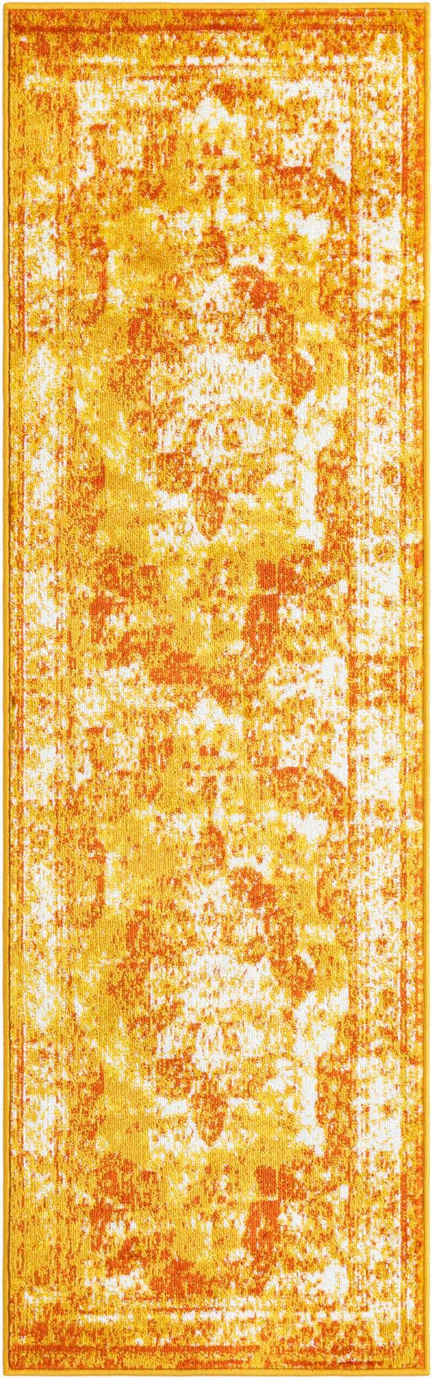Orange 2' x 6' 7 Sofia Runner Area Rug Durable Easy Clean Stain Resistant Unique Carpet for Affordable Interior Home Design for Sale at Rug Engine