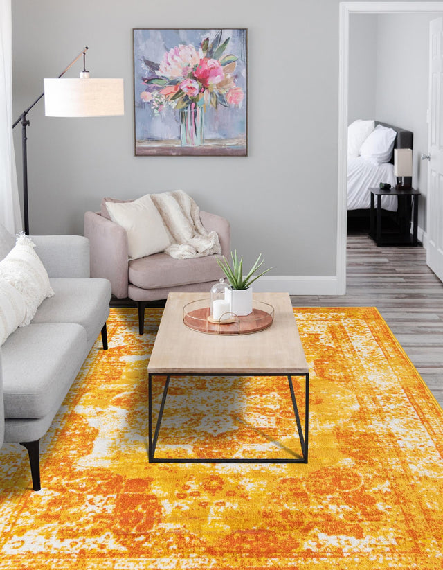 Orange 3' 1 x 5' 3 Sofia Rectangle Area Rug Durable Easy Clean Stain Resistant Unique Carpet for Affordable Interior Home Design for Sale at Rug Engine