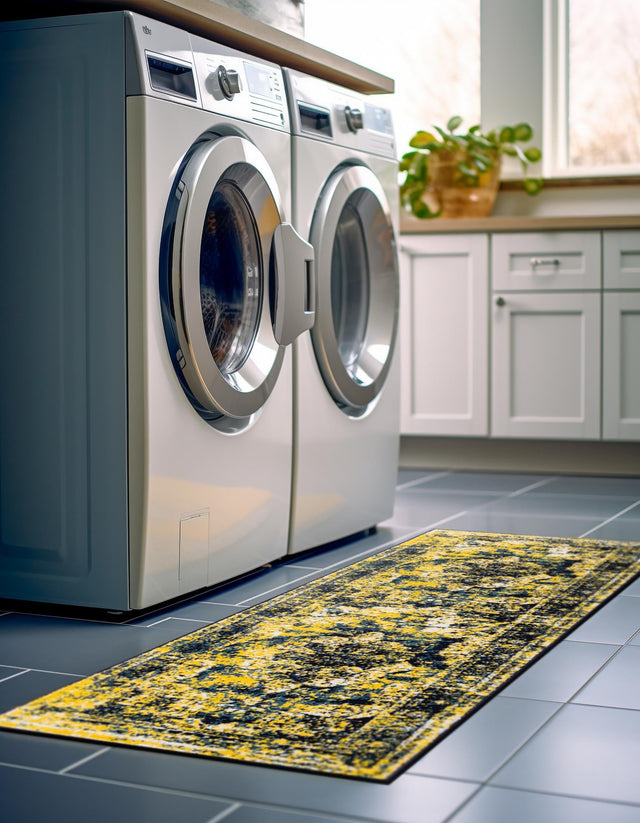 Navy Blue 3' 3 x 19' 8 Sofia Runner Area Rug Durable Easy Clean Stain Resistant Unique Carpet for Affordable Interior Home Design for Sale at Rug Engine