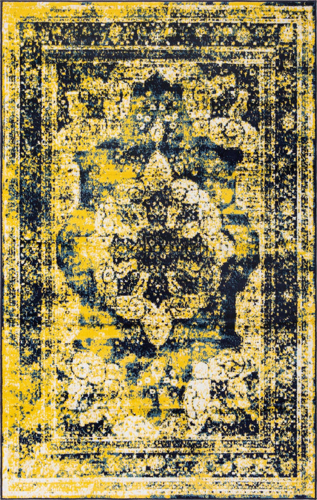 Navy Blue 5' 3 x 8' Sofia Rectangle Area Rug Durable Easy Clean Stain Resistant Unique Carpet for Affordable Interior Home Design for Sale at Rug Engine
