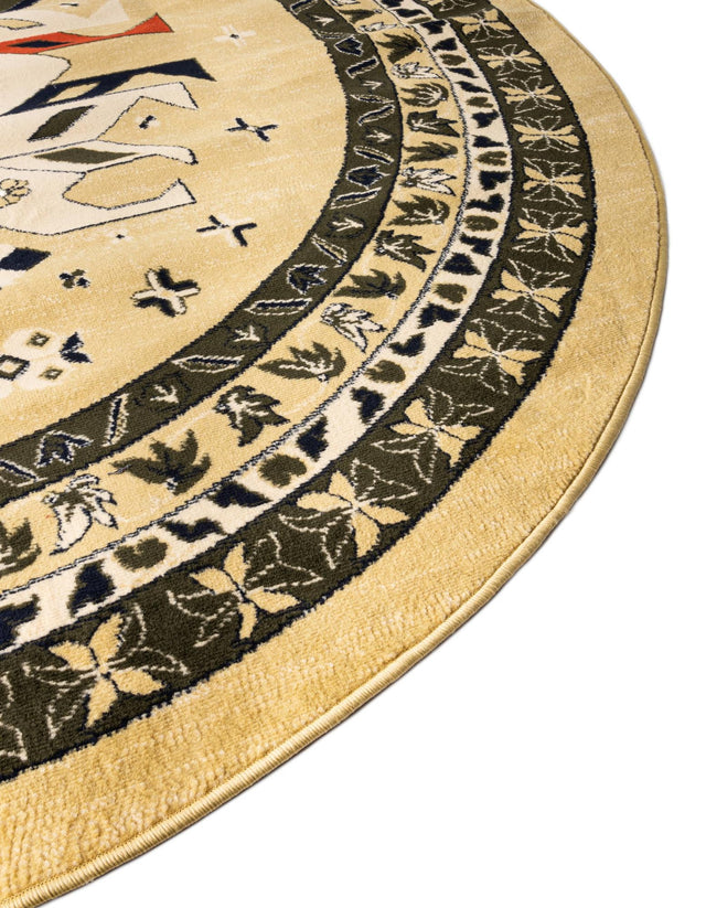 Cream 7' 10 x 7' 10 Taftan Round Area Rug