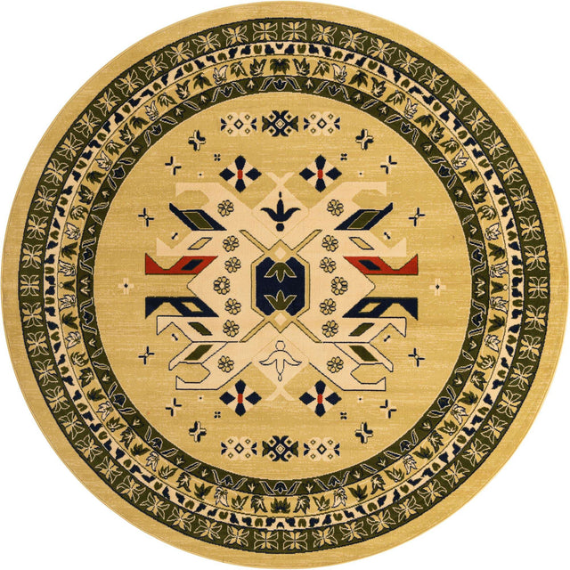 Cream 7' 10 x 7' 10 Taftan Round Area Rug