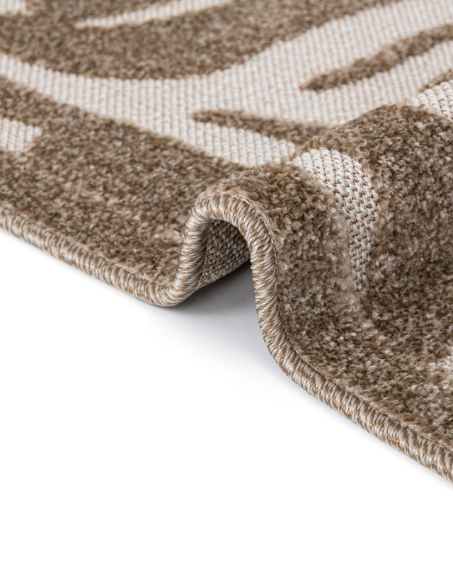 Beige 2' x 6' Outdoor Botanical Runner Area Rug Weather Resistant for Patio, Deck, Terrace, Balcony, Porch Polypropylene Garden Floral Tropical Carpet for Sale at Rug Engine