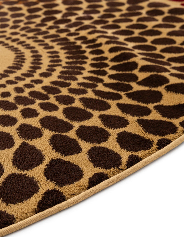 Beige 4' 1 x 4' 1 Barista Round Area Rug 100% Polypropylene Abstract Modern Geometric Carpet for Living Room Dining Office Dorm Room Decor for Sale at Rug Engine