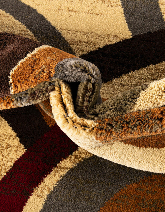 Beige 7' 10 x 10' Barista Rectangle Area Rug 100% Polypropylene Abstract Modern Geometric Carpet for Living Room Dining Office Dorm Room Decor for Sale at Rug Engine