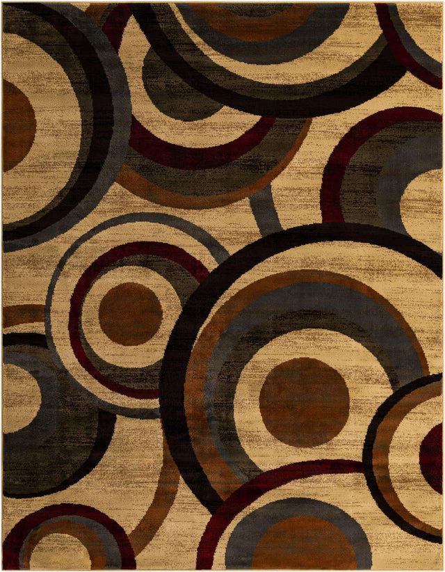 Beige 7' 10 x 10' Barista Rectangle Area Rug 100% Polypropylene Abstract Modern Geometric Carpet for Living Room Dining Office Dorm Room Decor for Sale at Rug Engine