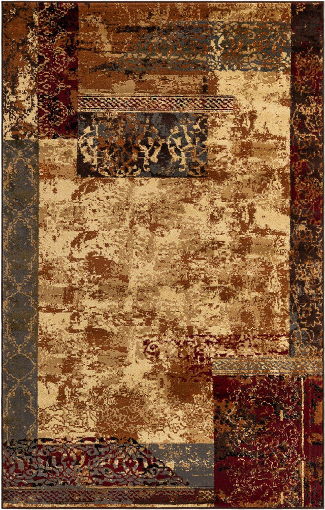 Beige 5' 3 x 8' Barista Rectangle Area Rug 100% Polypropylene Abstract Modern Geometric Carpet for Living Room Dining Office Dorm Room Decor for Sale at Rug Engine