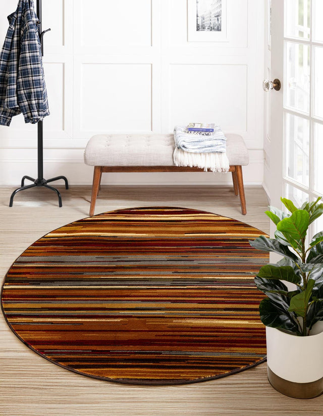 Beige 6' 1 x 6' 1 Barista Round Area Rug 100% Polypropylene Abstract Modern Geometric Carpet for Living Room Dining Office Dorm Room Decor for Sale at Rug Engine