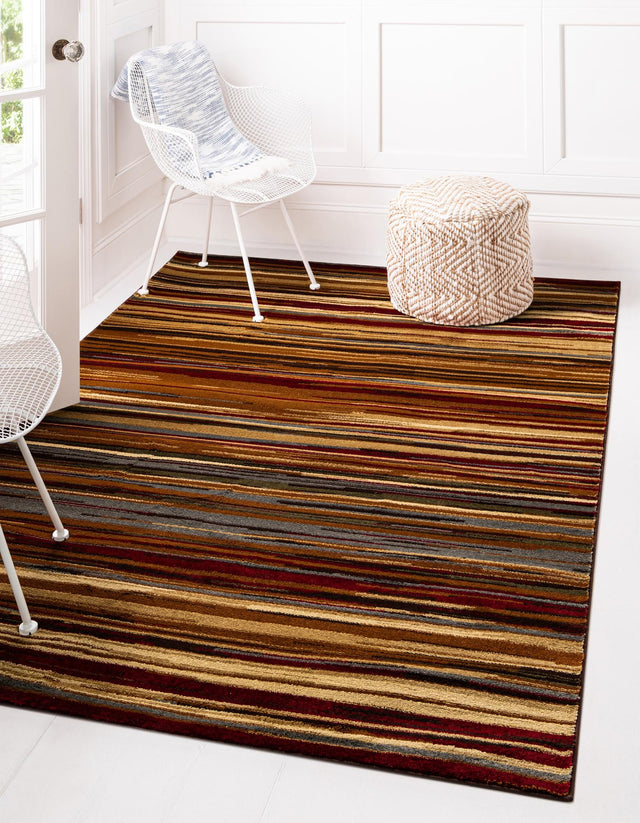 Beige 5' 3 x 8' Barista Rectangle Area Rug 100% Polypropylene Abstract Modern Geometric Carpet for Living Room Dining Office Dorm Room Decor for Sale at Rug Engine