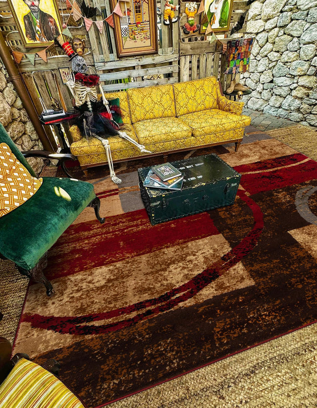 Multicolor 4' 1 x 6' 1 Barista Rectangle Area Rug Discounted Clearance Final Sale 100% Polypropylene Abstract Modern Geometric Carpet for Living Room Dining Office Dorm Room Decor for Sale at Rug Engine