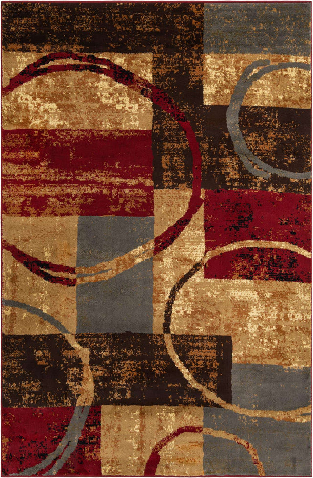 Multicolor 5' 3 x 8' Barista Rectangle Area Rug Discounted Clearance Final Sale 100% Polypropylene Abstract Modern Geometric Carpet for Living Room Dining Office Dorm Room Decor for Sale at Rug Engine