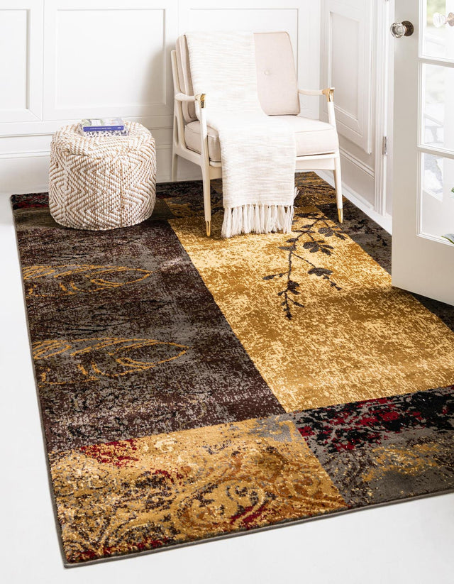 Beige 5' 3 x 8' Barista Rectangle Area Rug 100% Polypropylene Abstract Modern Geometric Carpet for Living Room Dining Office Dorm Room Decor for Sale at Rug Engine