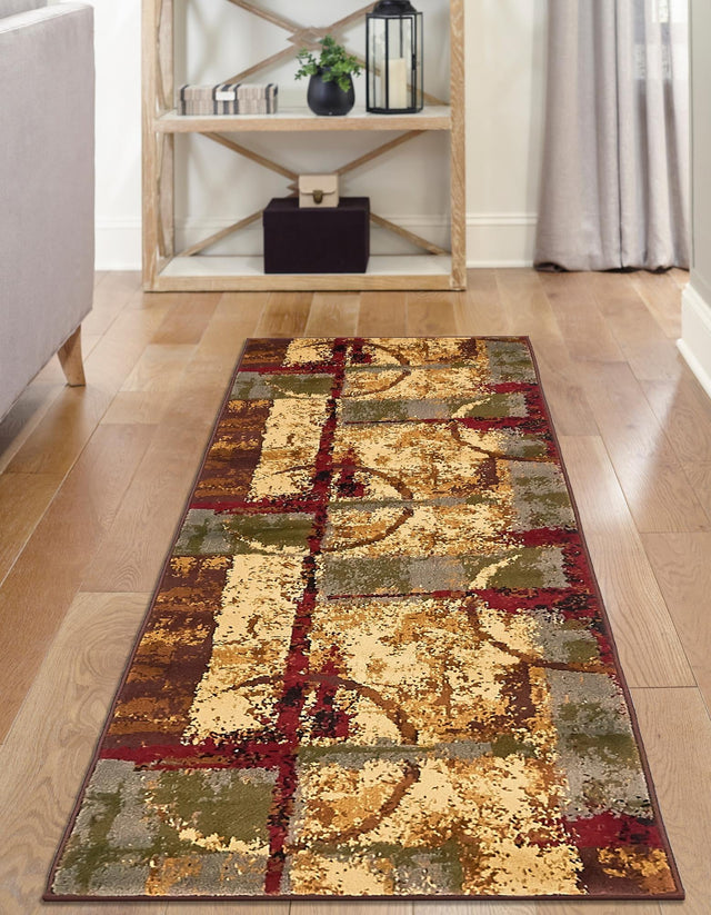Multicolor 2' 7 x 15' 11 Barista Runner Area Rug 100% Polypropylene Abstract Modern Geometric Carpet for Living Room Dining Office Dorm Room Decor for Sale at Rug Engine