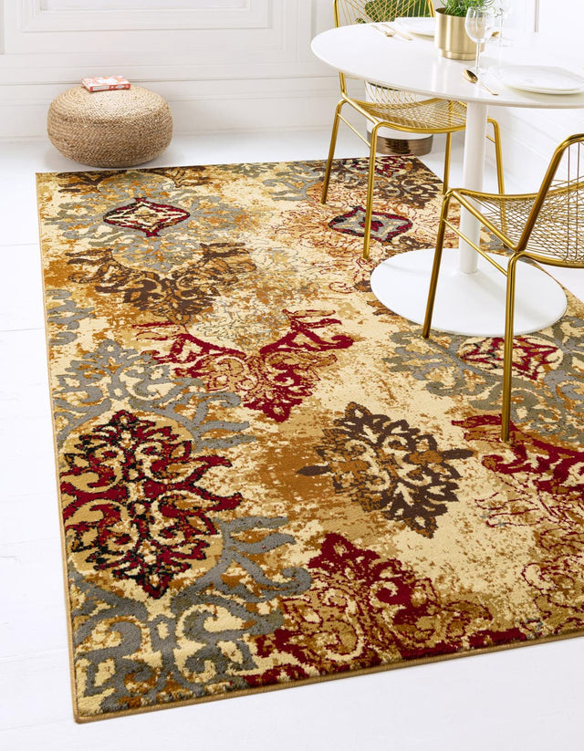 Beige 4' 1 x 6' 1 Barista Rectangle Area Rug 100% Polypropylene Abstract Modern Geometric Carpet for Living Room Dining Office Dorm Room Decor for Sale at Rug Engine