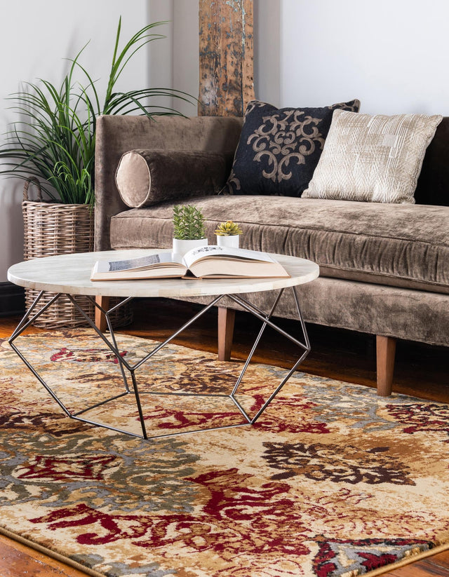 Beige 6' 1 x 9' Barista Rectangle Area Rug 100% Polypropylene Abstract Modern Geometric Carpet for Living Room Dining Office Dorm Room Decor for Sale at Rug Engine