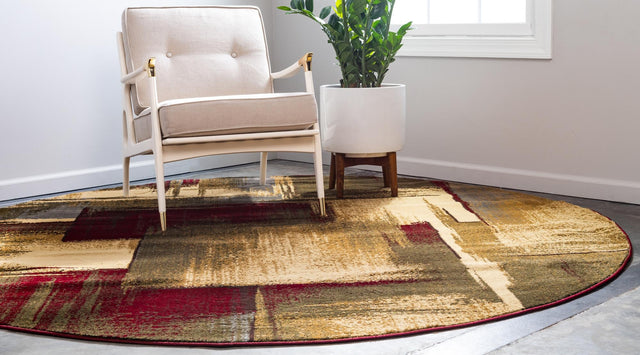 Multicolor 4' 1 x 4' 1 Barista Round Area Rug 100% Polypropylene Abstract Modern Geometric Carpet for Living Room Dining Office Dorm Room Decor for Sale at Rug Engine