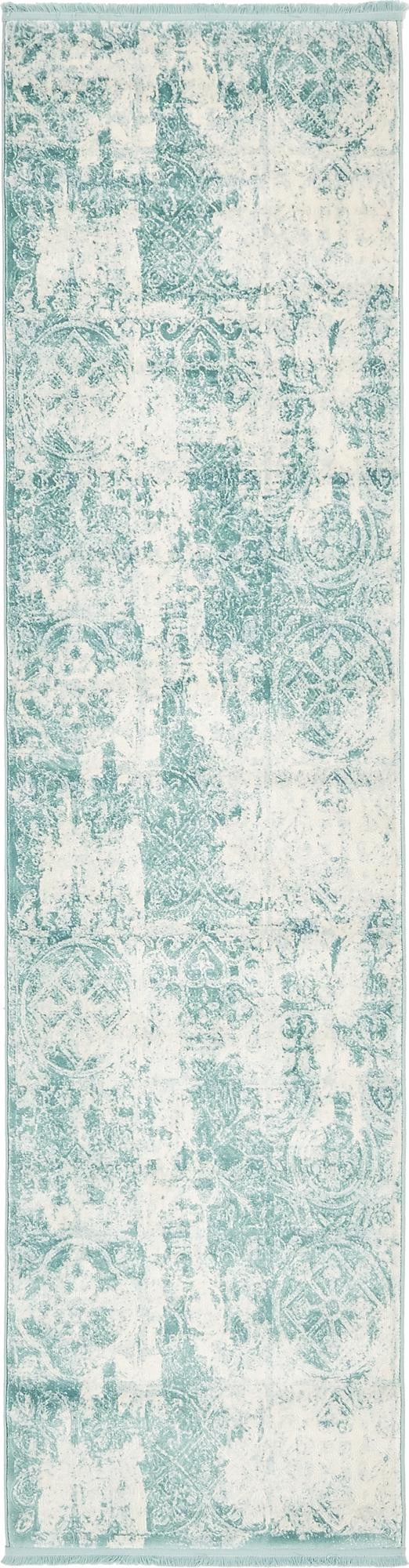 Blue 2' 7 x 10' New Classical Runner Area Rug 70% Polypropylene & 30% Polyester Traditional Vintage Distressed Carpet for Interior Design Home Decor for Sale at Rug Engine