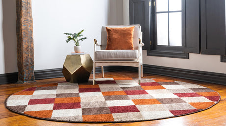 Multicolor 3' 3 x 3' 3 Autumn Round Area Rug 100% Polypropylene Durable Jute Backing Living Dining Room Bedroom Office Modern Decor Carpet for Sale at Rug Engine