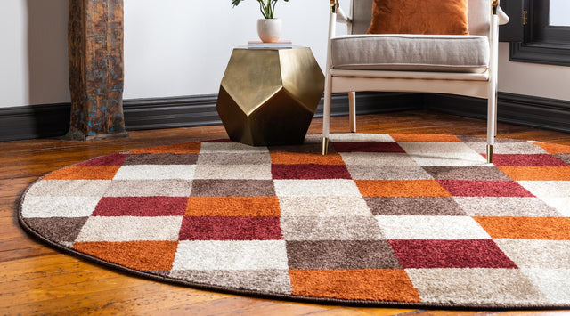 Multicolor 8' x 8' Autumn Round Area Rug 100% Polypropylene Durable Jute Backing Living Dining Room Bedroom Office Modern Decor Carpet for Sale at Rug Engine