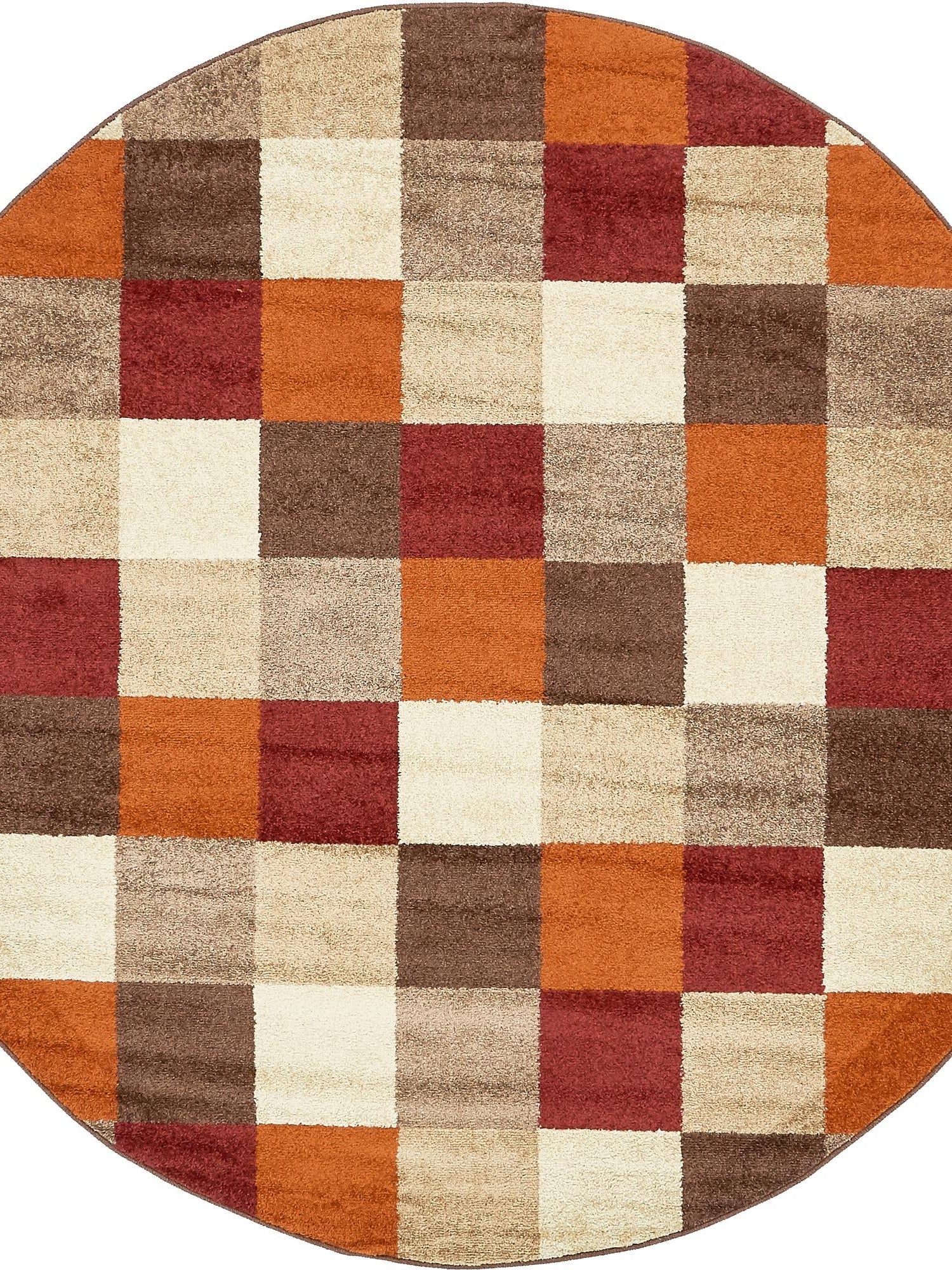 Multicolor 8' x 8' Autumn Round Area Rug 100% Polypropylene Durable Jute Backing Living Dining Room Bedroom Office Modern Decor Carpet for Sale at Rug Engine