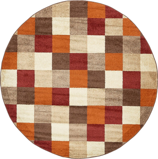 Multicolor 8' x 8' Autumn Round Area Rug 100% Polypropylene Durable Jute Backing Living Dining Room Bedroom Office Modern Decor Carpet for Sale at Rug Engine