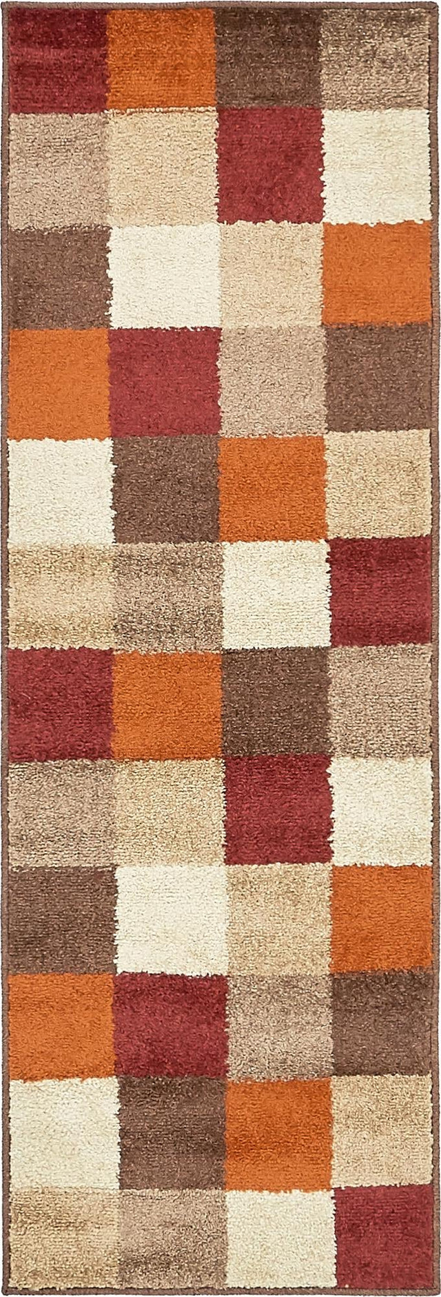Multicolor 2' x 6' 1 Autumn Runner Area Rug 100% Polypropylene Durable Jute Backing Living Dining Room Bedroom Office Modern Decor Carpet for Sale at Rug Engine