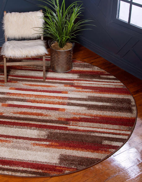 Multicolor 3' 1 x 3' 1 Autumn Round Area Rug 100% Polypropylene Durable Jute Backing Living Dining Room Bedroom Office Modern Decor Carpet for Sale at Rug Engine