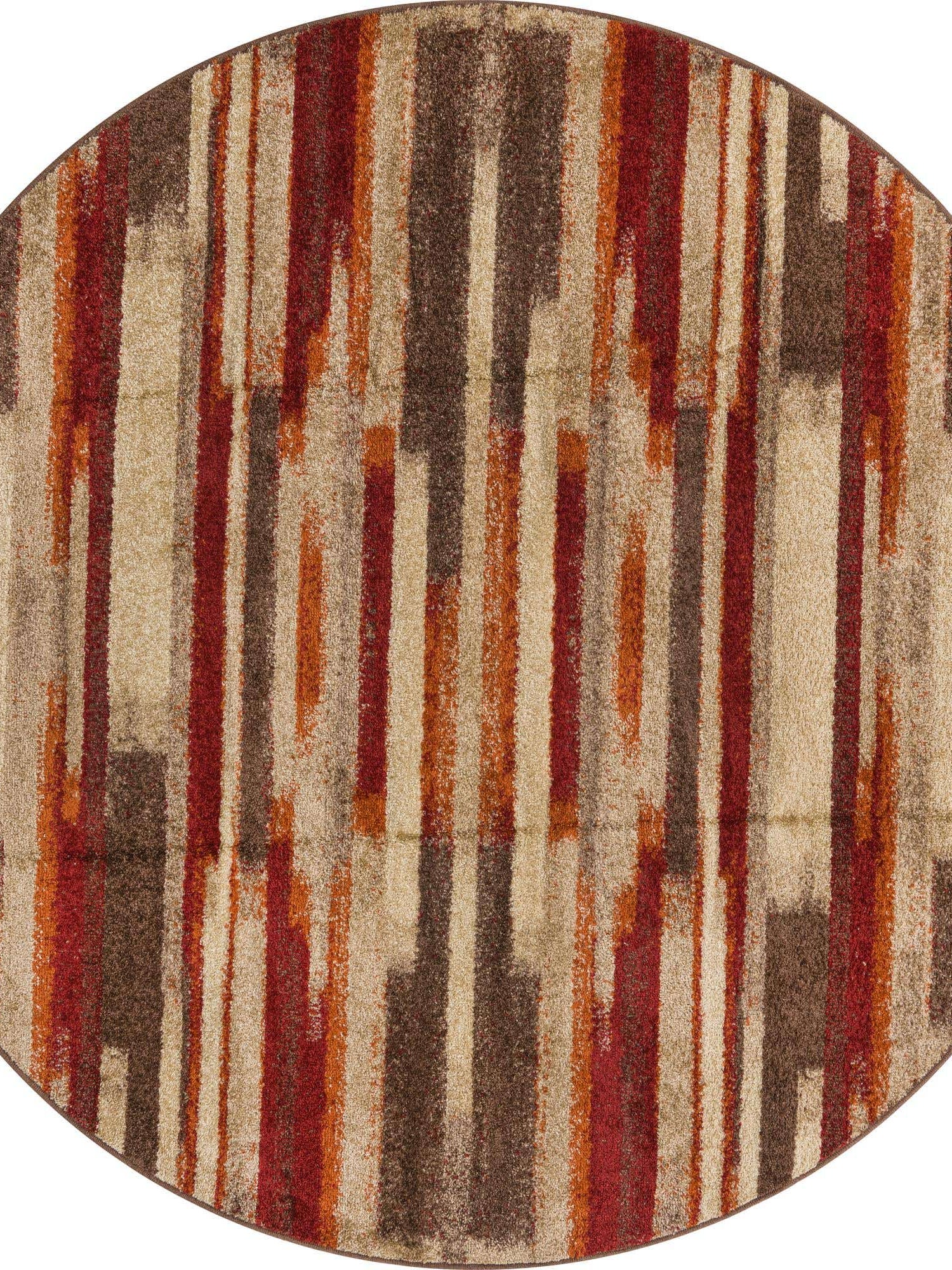 Multicolor 7' 10 x 7' 10 Autumn Round Area Rug 100% Polypropylene Durable Jute Backing Living Dining Room Bedroom Office Modern Decor Carpet for Sale at Rug Engine