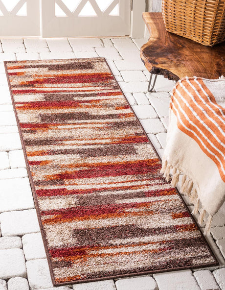 Multicolor 2' 7 x 10' Autumn Runner Area Rug 100% Polypropylene Durable Jute Backing Living Dining Room Bedroom Office Modern Decor Carpet for Sale at Rug Engine