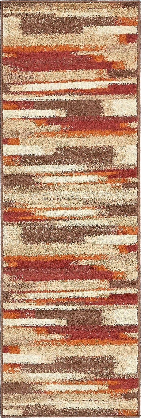 Multicolor 2' x 6' 1 Autumn Runner Area Rug 100% Polypropylene Durable Jute Backing Living Dining Room Bedroom Office Modern Decor Carpet for Sale at Rug Engine