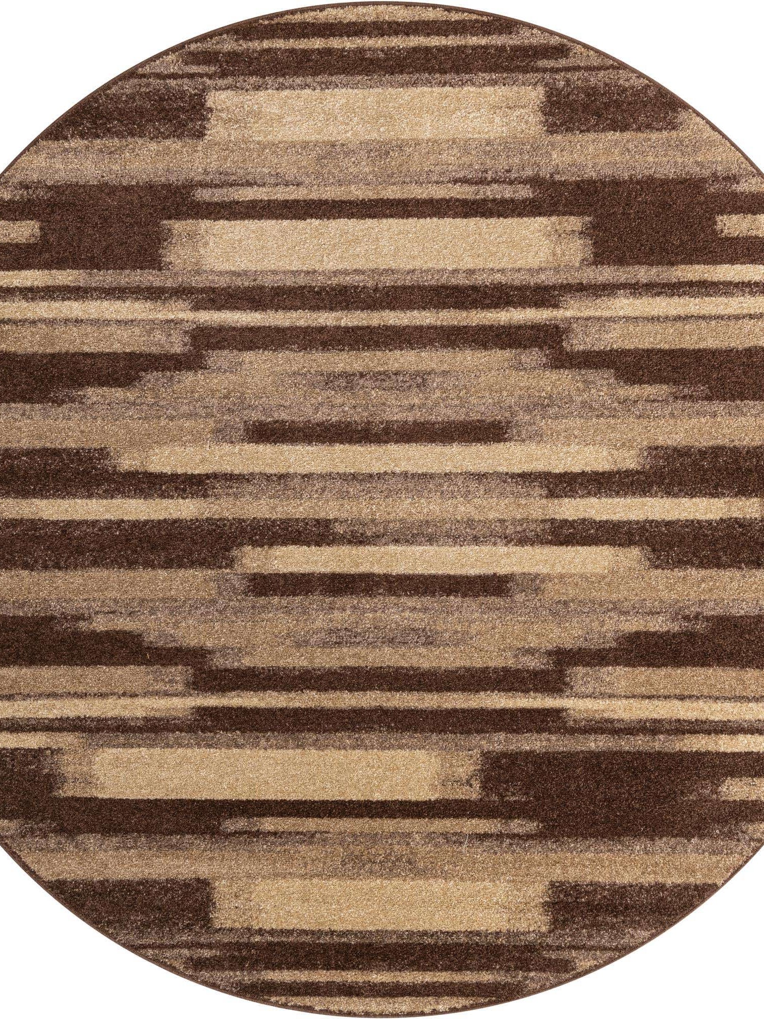 Brown 7' 10 x 7' 10 Autumn Round Area Rug 100% Polypropylene Durable Jute Backing Living Dining Room Bedroom Office Modern Decor Carpet for Sale at Rug Engine