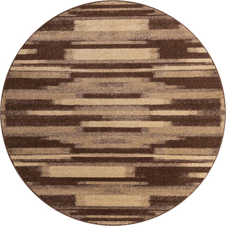 Brown 7' 10 x 7' 10 Autumn Round Area Rug 100% Polypropylene Durable Jute Backing Living Dining Room Bedroom Office Modern Decor Carpet for Sale at Rug Engine