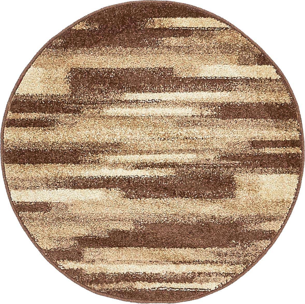 Brown 3' 1 x 3' 1 Autumn Round Area Rug 100% Polypropylene Durable Jute Backing Living Dining Room Bedroom Office Modern Decor Carpet for Sale at Rug Engine