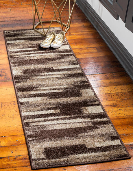 Brown 2' x 6' 1 Autumn Runner Area Rug 100% Polypropylene Durable Jute Backing Living Dining Room Bedroom Office Modern Decor Carpet for Sale at Rug Engine