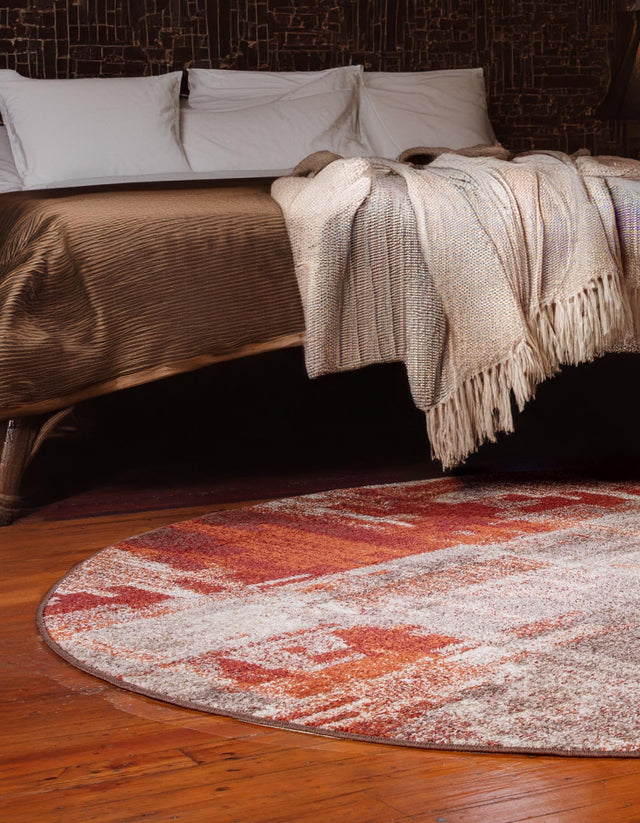 Multicolor 7' 10 x 7' 10 Autumn Round Area Rug 100% Polypropylene Durable Jute Backing Living Dining Room Bedroom Office Modern Decor Carpet for Sale at Rug Engine