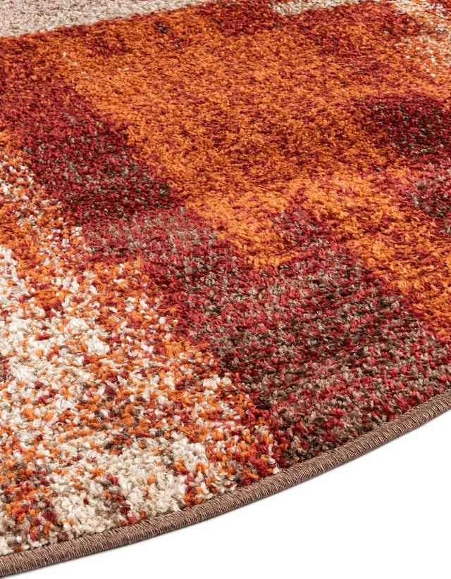 Multicolor 7' 10 x 7' 10 Autumn Round Area Rug 100% Polypropylene Durable Jute Backing Living Dining Room Bedroom Office Modern Decor Carpet for Sale at Rug Engine