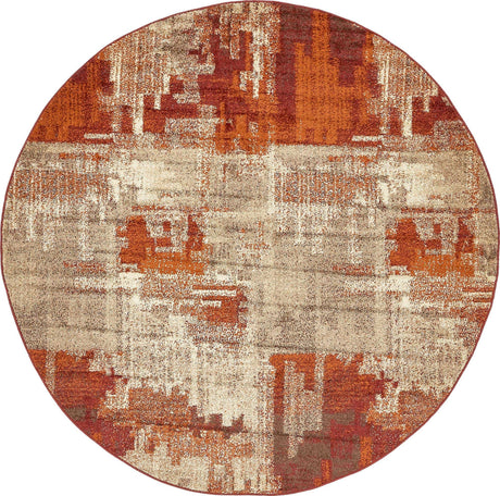Multicolor 7' 10 x 7' 10 Autumn Round Area Rug 100% Polypropylene Durable Jute Backing Living Dining Room Bedroom Office Modern Decor Carpet for Sale at Rug Engine